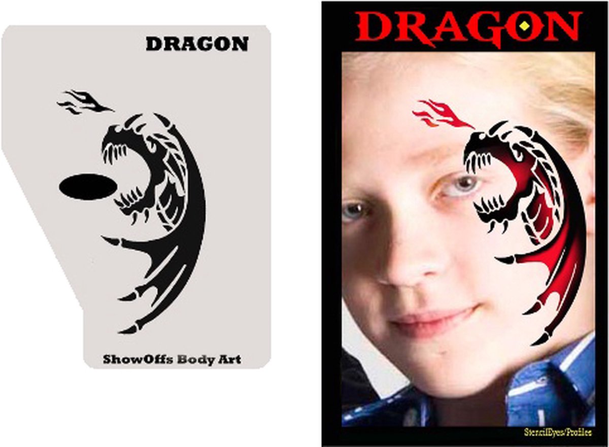 Proaiir Profile Stencil Dragon | Schminksjabloon